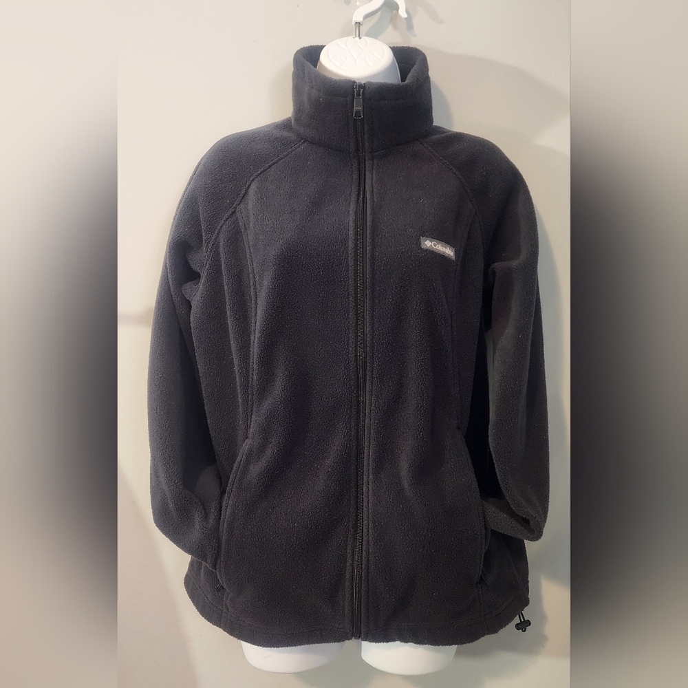 WOMEN'S COLUMBIA FLEECE JACKET FULL ZIP BLACK LARGE WL6439